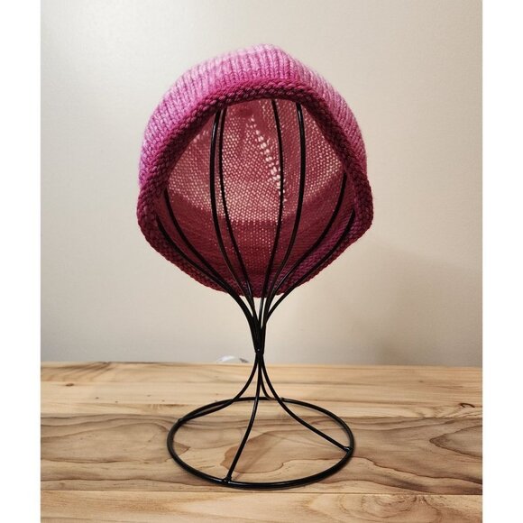 HANDMADE Roll Knit Pink Gradient Beanie Toboggan Hat Cap Unisex Women's Kid's - Picture 4 of 10